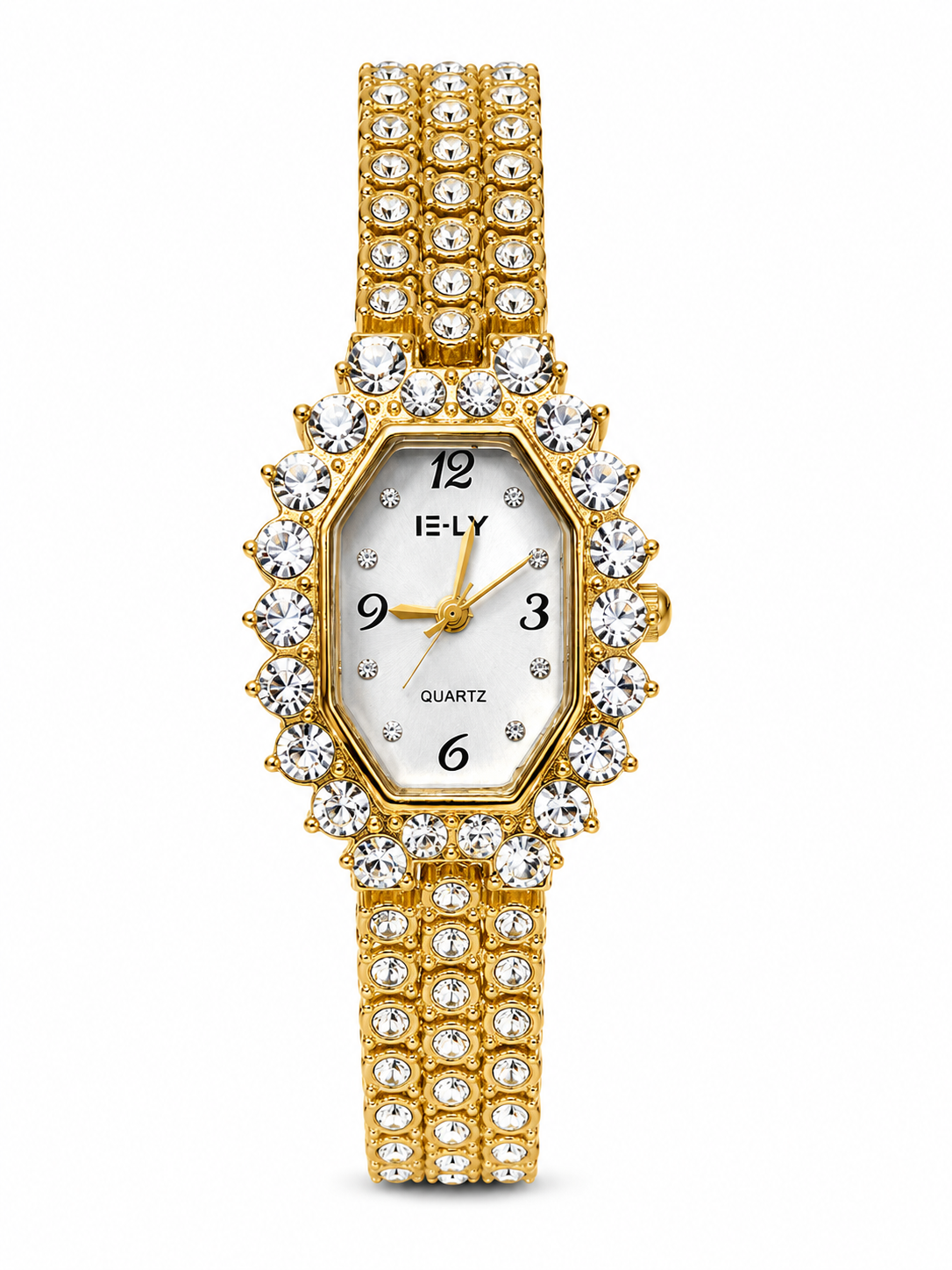 Opulent gold crystal-encrusted ladies